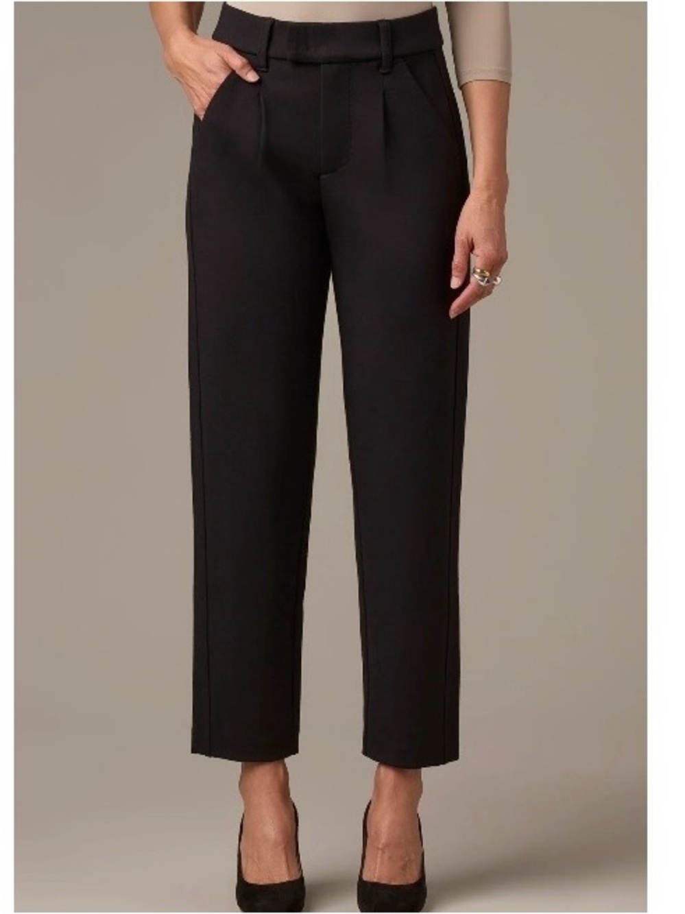 Wit & Wisdom Skyrise Extended Tab Trousers Sleek Black Size 8 Tapered Fit
